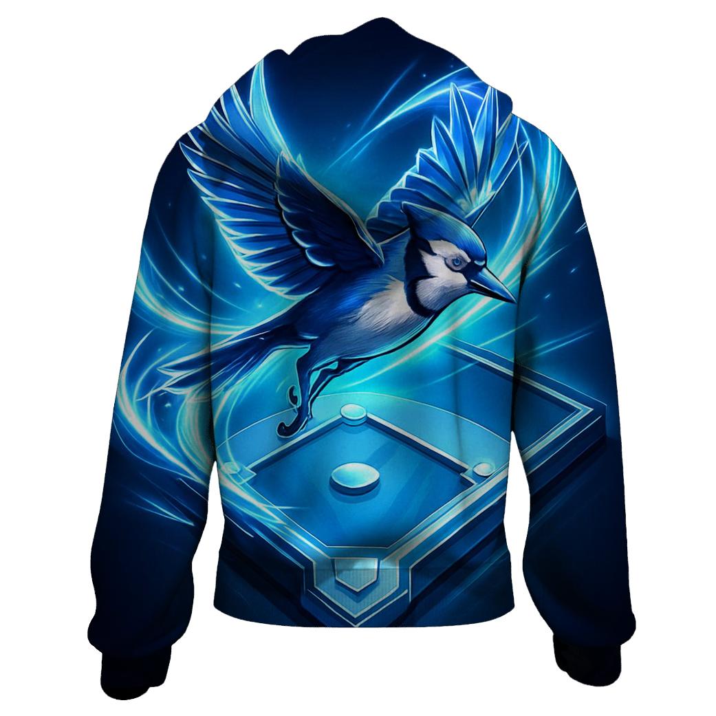 Diamond Pulse Blue Jays Lightburst embroidered hoodies