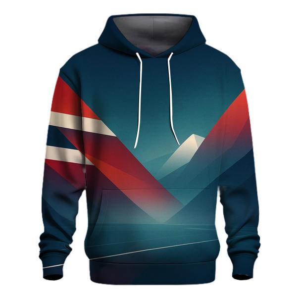 Aurora Fjord Flagscape Norway heavyweight hoodies