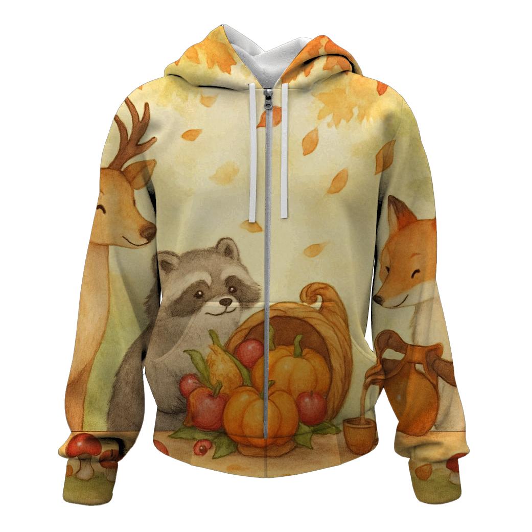 Woodland Banquet Under The Maple Arch premium hoodies