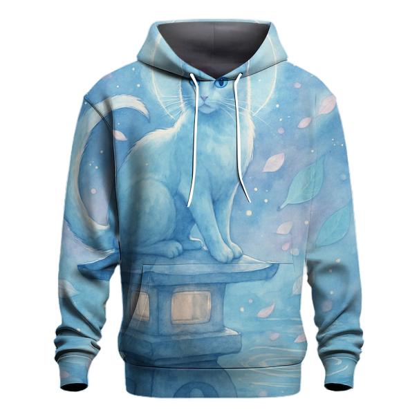 Moonlit Garden Guardian Cat embroidered hoodies