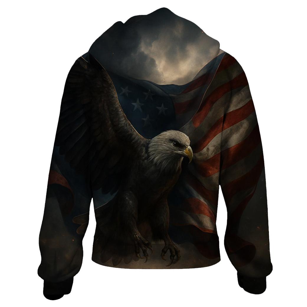 Eagle Of Starlit Armor Over The Flag Field zip-up hoodies