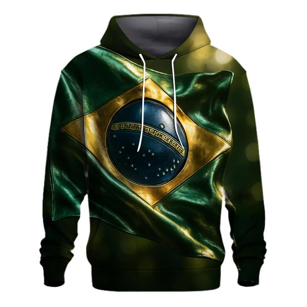 Metallic Pulse Flag Brazil custom hoodies