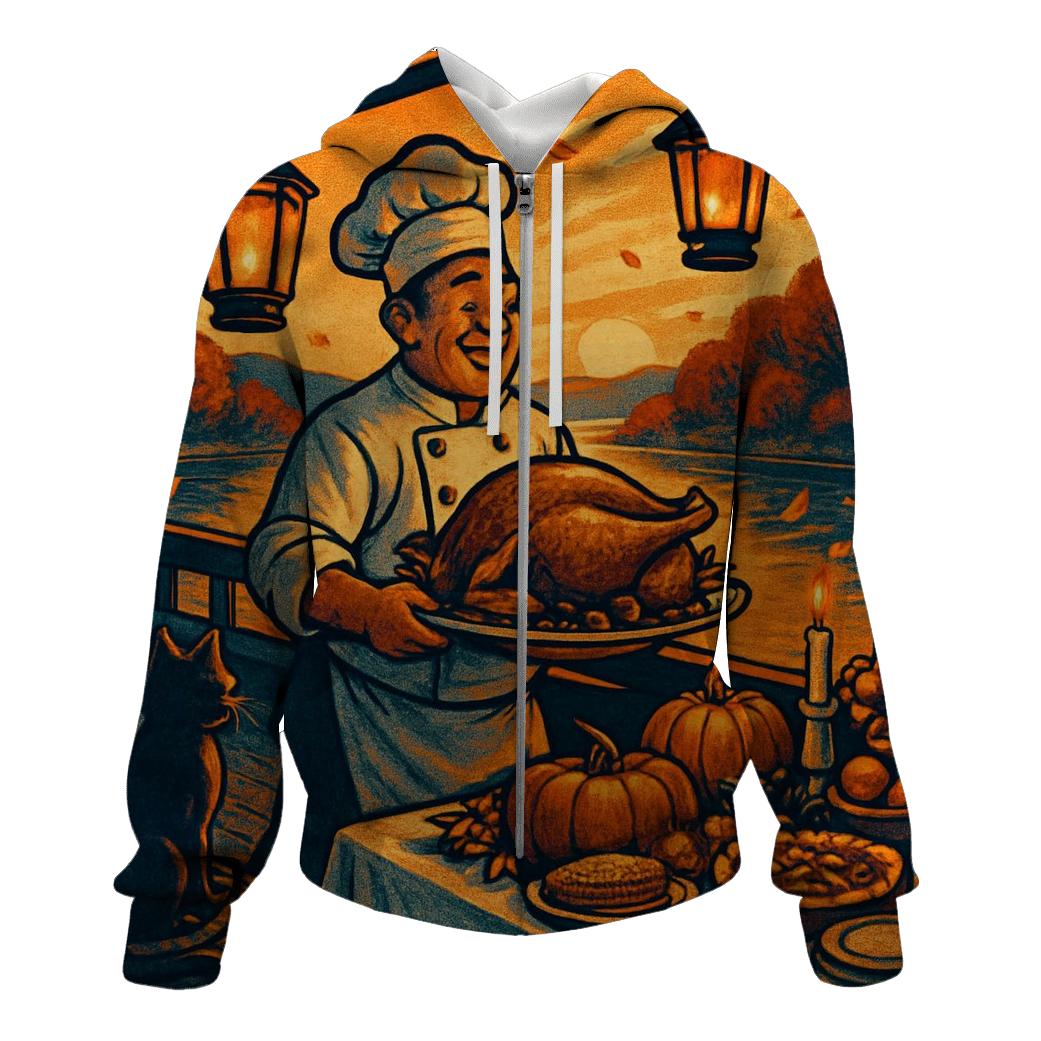 Autumn Riverboat Feast At Sunset designer hoodies