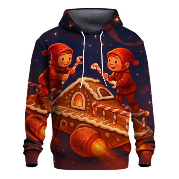 Gingerbread Workshop Starship printed hoodies