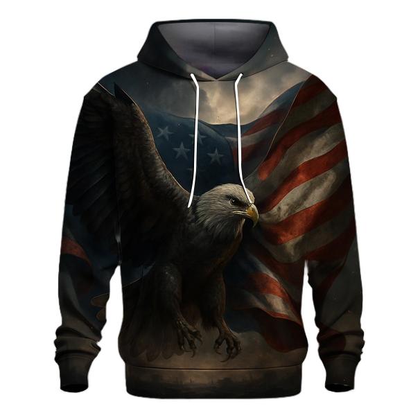 Eagle Of Starlit Armor Over The Flag Field premium hoodies