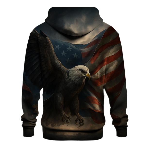 Eagle Of Starlit Armor Over The Flag Field premium hoodies