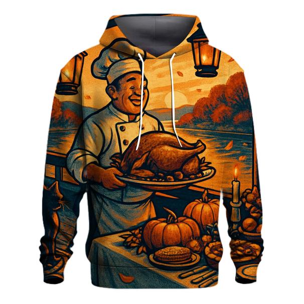Autumn Riverboat Feast At Sunset printed hoodies