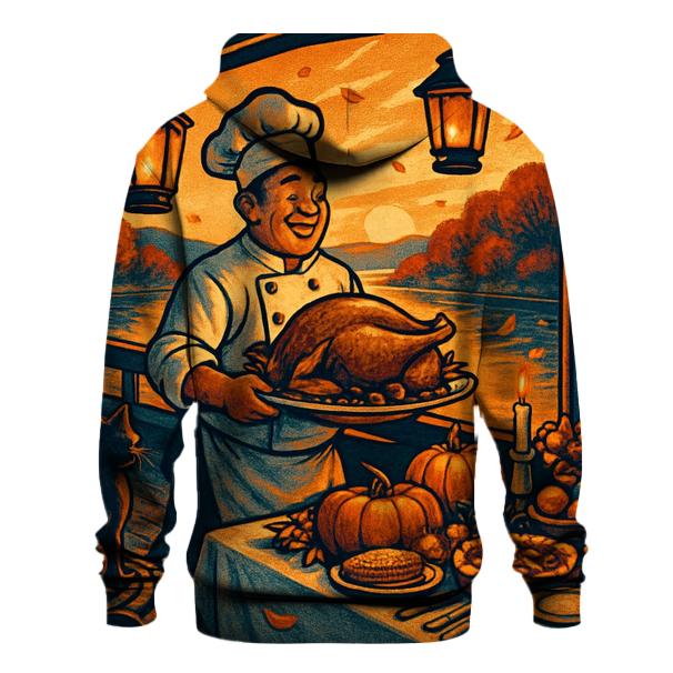 Autumn Riverboat Feast At Sunset printed hoodies