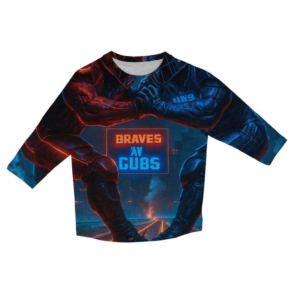Neon Rail Yard Clash Braves Versus Cubs cotton quarter sleeve shirts