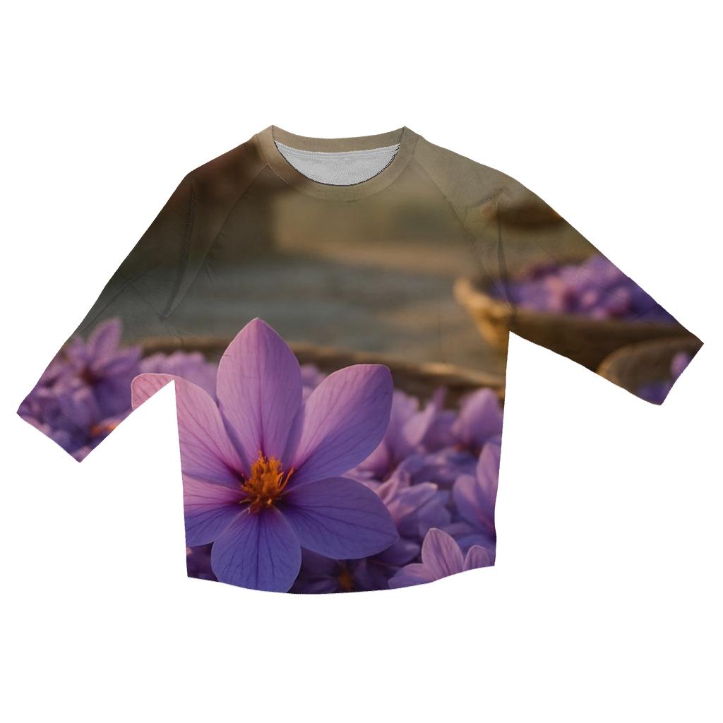 Saffron Crocus Harvest Trays At Dawn designer 3/4 sleeve blouses
