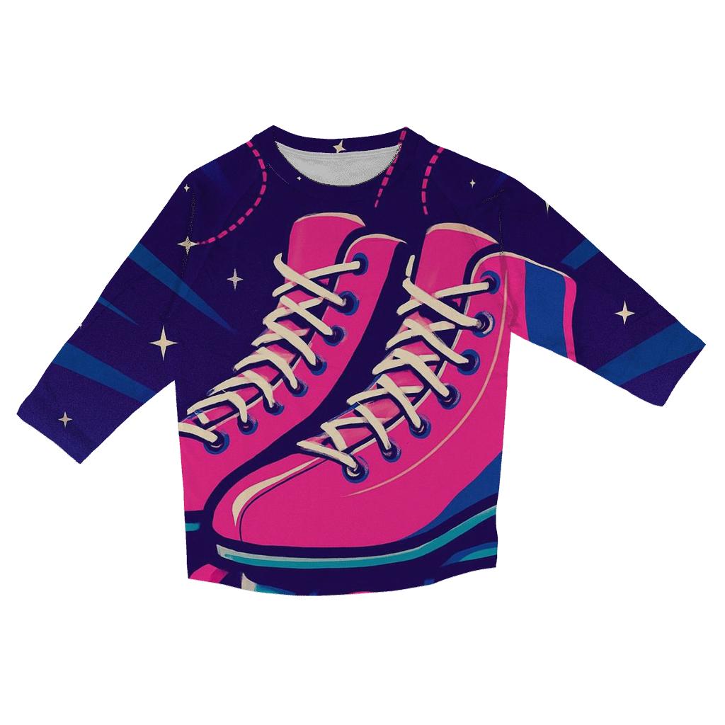 Neon Roller Rink Constellation fashion 3/4 sleeve shirts