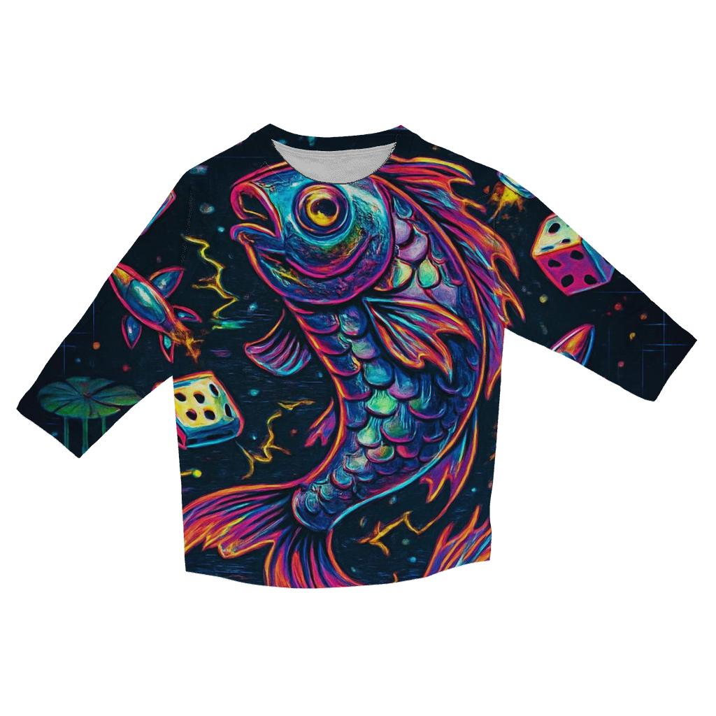 Quantum Koi Juggler custom 3/4 sleeve shirts