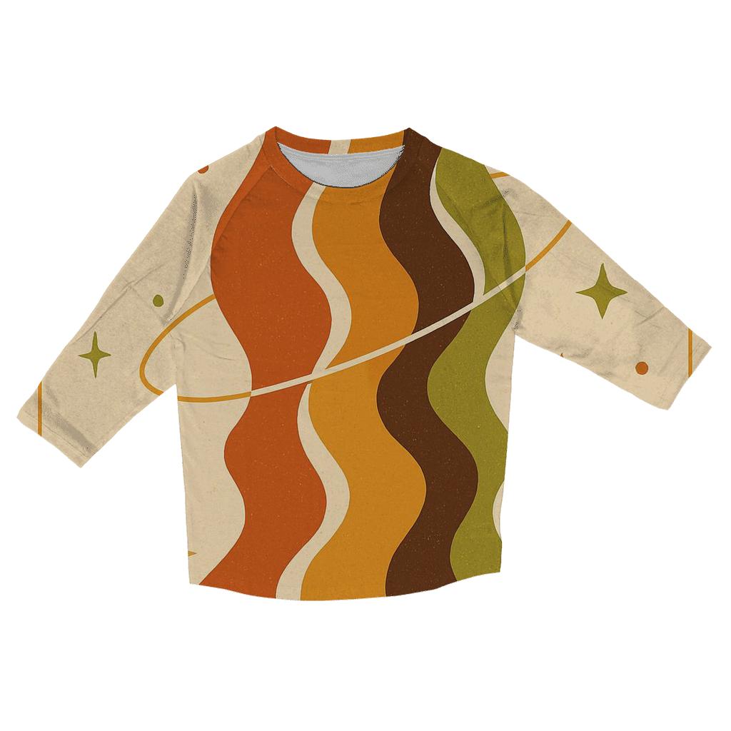 Cosmic Lava Lamp Waves designer 3/4 sleeve blouses
