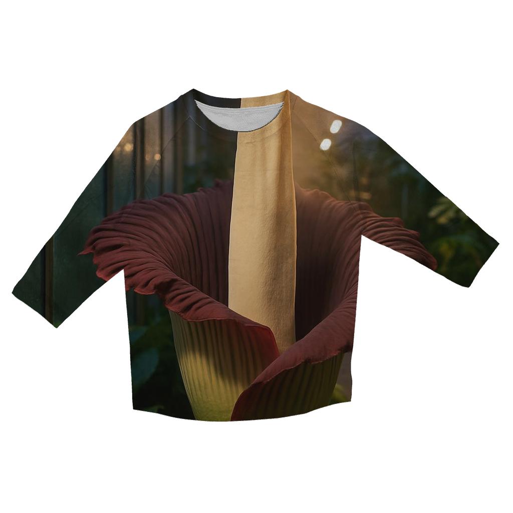 Corpse Flower Thermogenic Bloom Under Glasshouse Lights custom 3/4 sleeve shirts