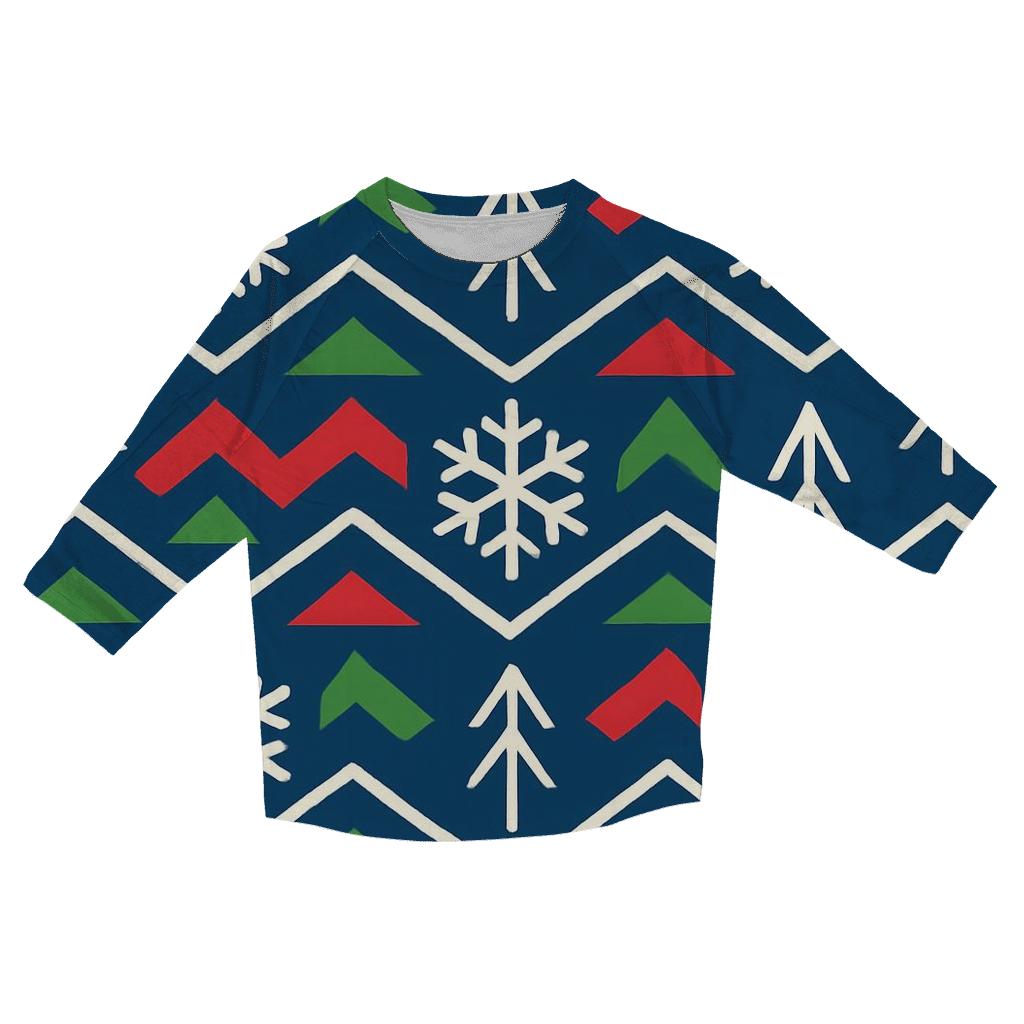 Snowflake Quilt Chevron Field fashion 3/4 sleeve shirts