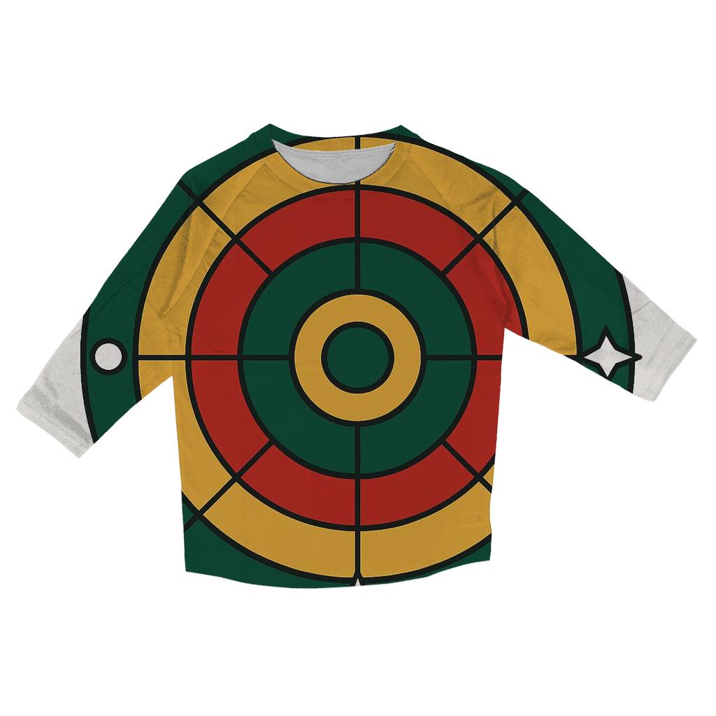Ornament Mandala Ring Parade printed three quarter sleeve shirts