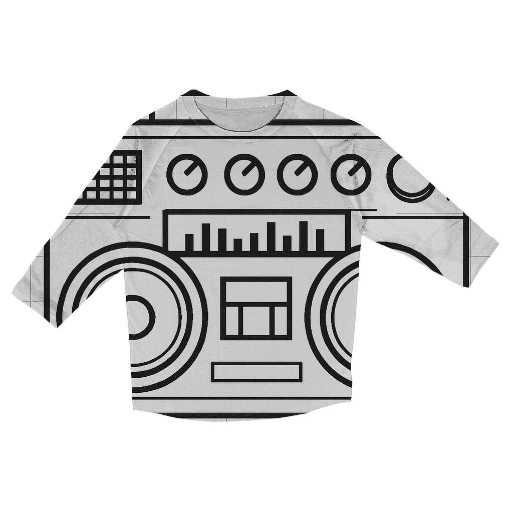 Monochrome Boombox Blueprint fashion 3/4 sleeve shirts