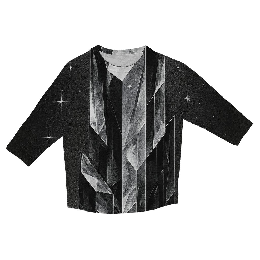 Charcoal Facet Monolith casual three quarter sleeve shirts