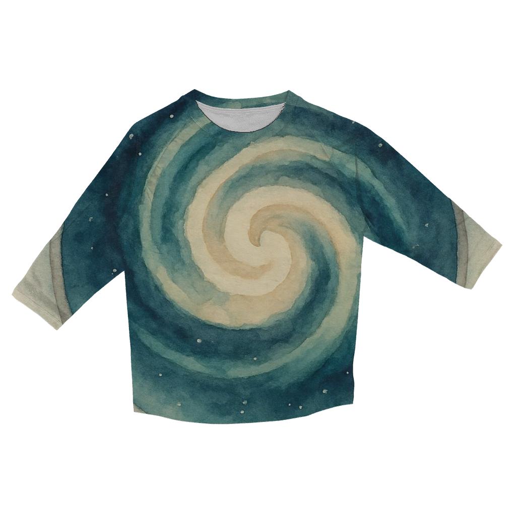 Latte Swirl Nebula fashion 3/4 sleeve shirts