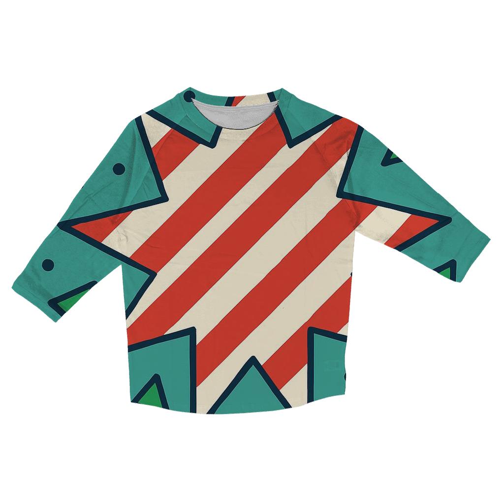 Candy Cane Stripe Starburst personalized 3/4 sleeve tees
