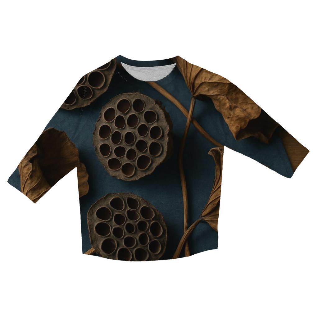 Lotus Seed Pod Study On Museum Textile personalized 3/4 sleeve tees