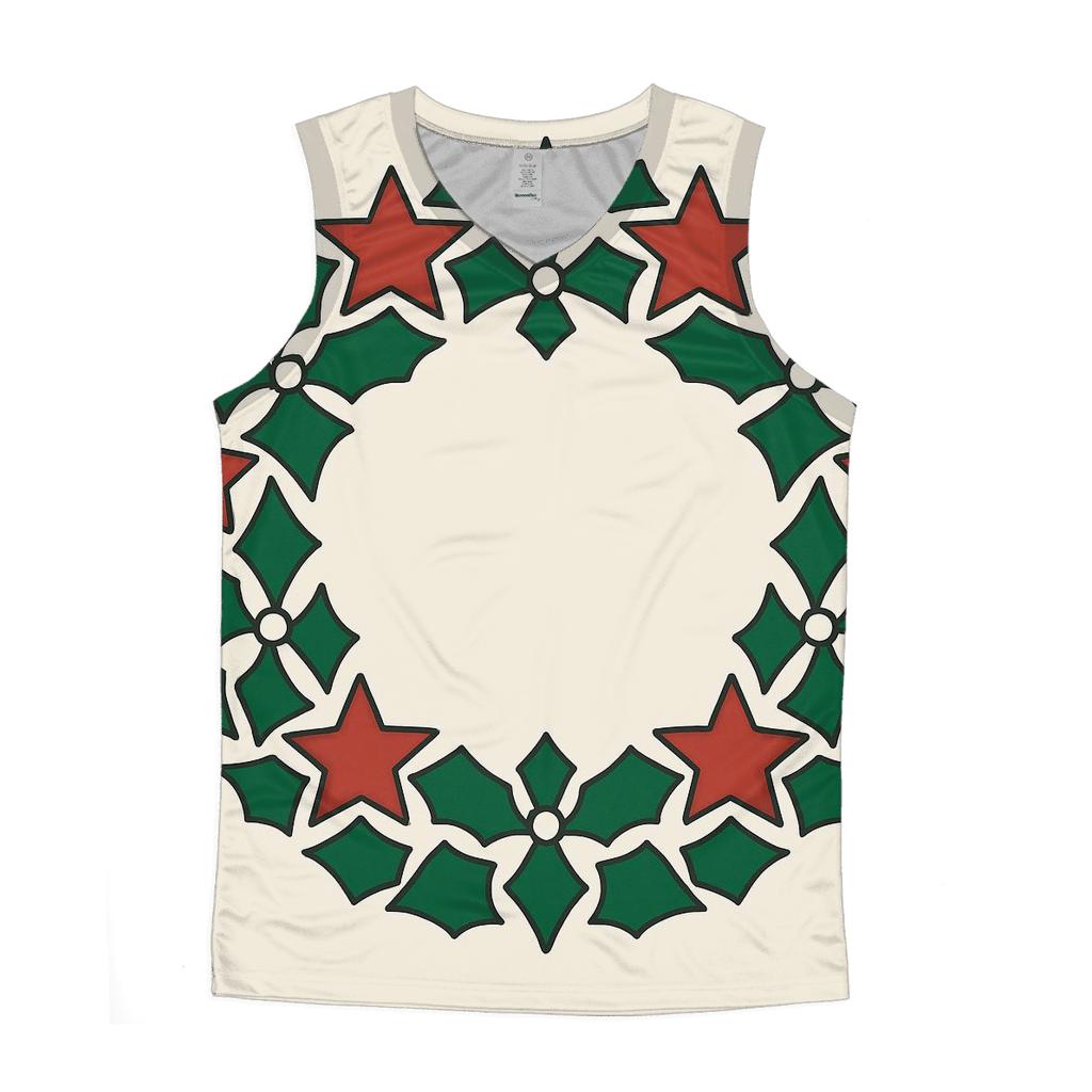 Holly Star Lattice Wreath personalized athletic tanks