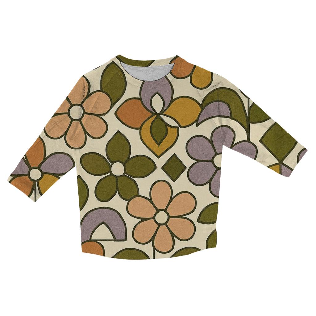 Studio Funk Geometric Petals casual three quarter sleeve shirts
