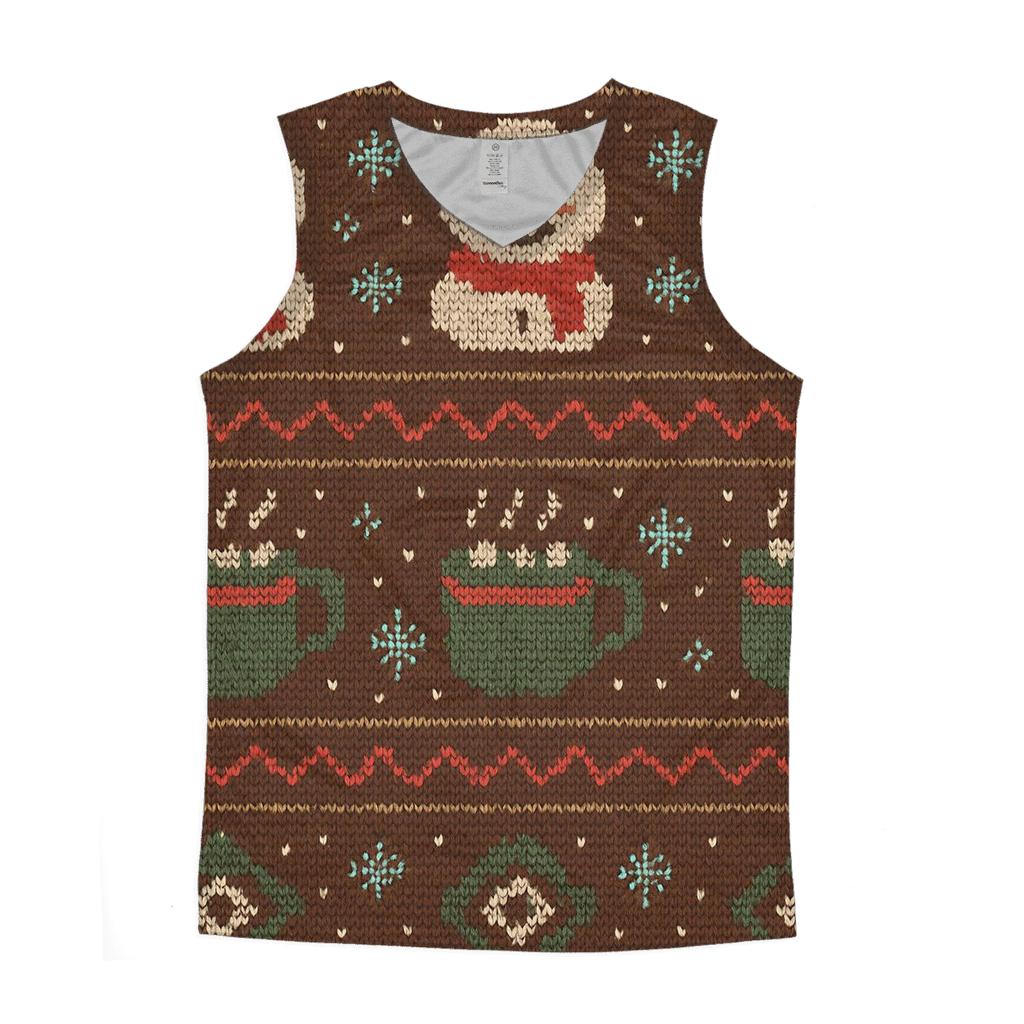 Snowman Cocoa Mug Bandwork Design sports performance tank tops