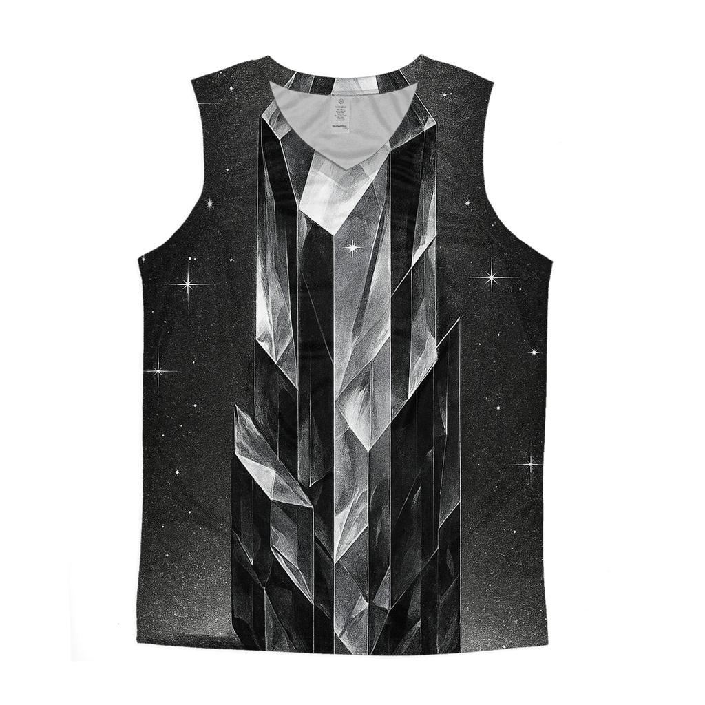 Charcoal Facet Monolith cotton sleeveless tops