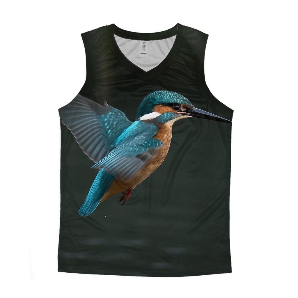 Cobalt Wingbeat — Common Kingfisher casual summer tank tops