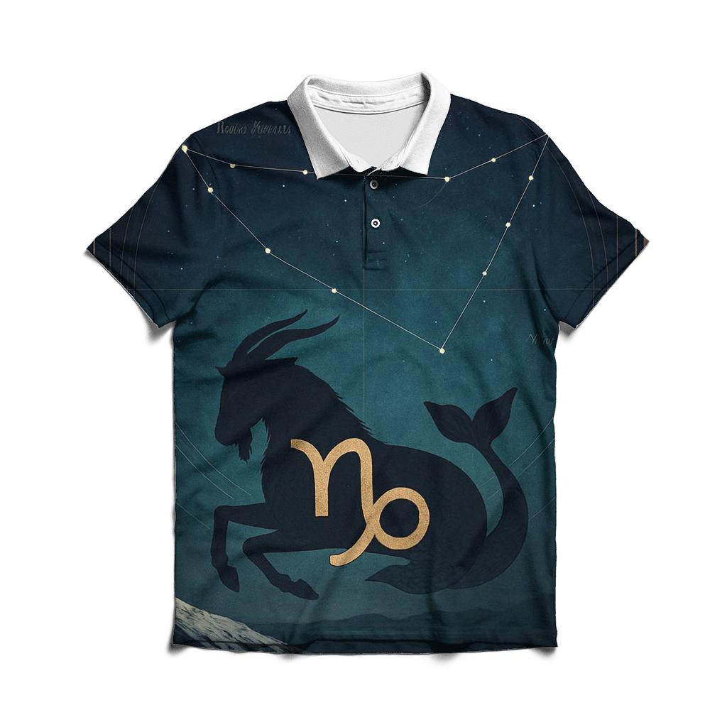 Capricorn Sea Goat Mountain Star Atlas stylish collar polo tees