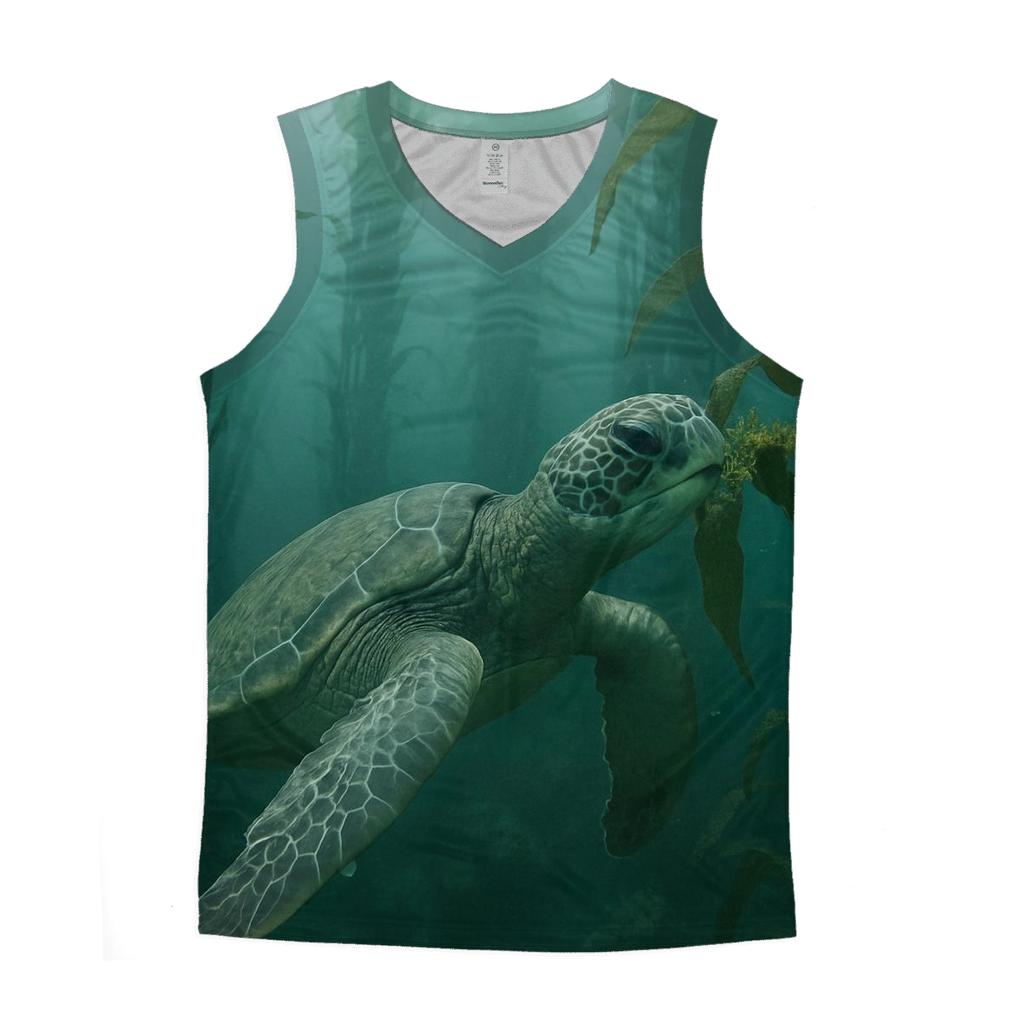Kelp Forest Glide — Green Sea Turtle stylish racerback tanks