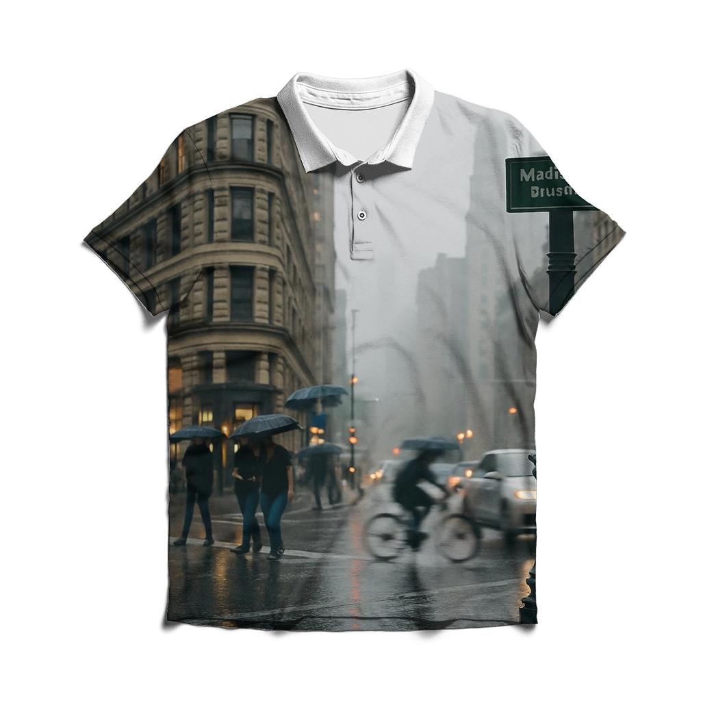Flatiron District Rain Gloss With Midtown In The Distance stylish collar polo tees