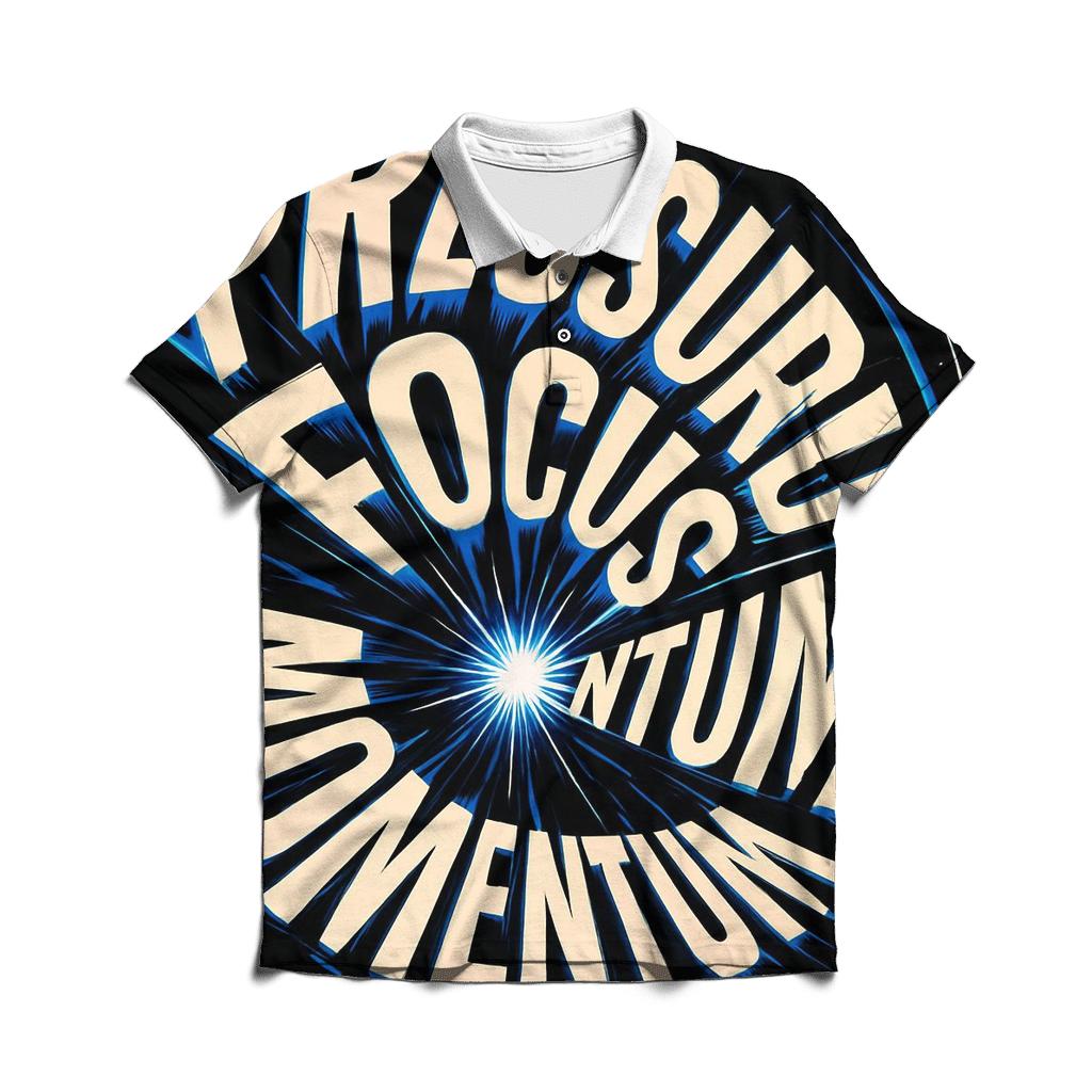 Gravity Well Typography Vortex stylish collar polo tees
