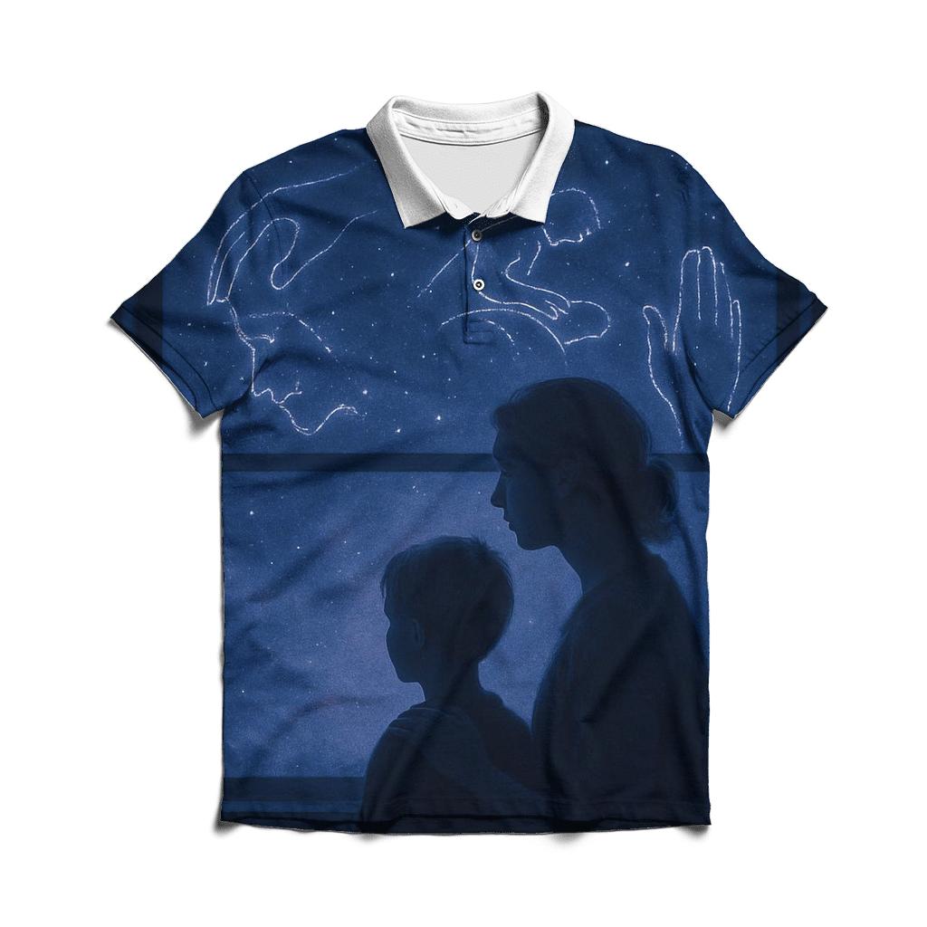 Constellations Of Care Mapping Every Night She Stayed Awake embroidered polo tops