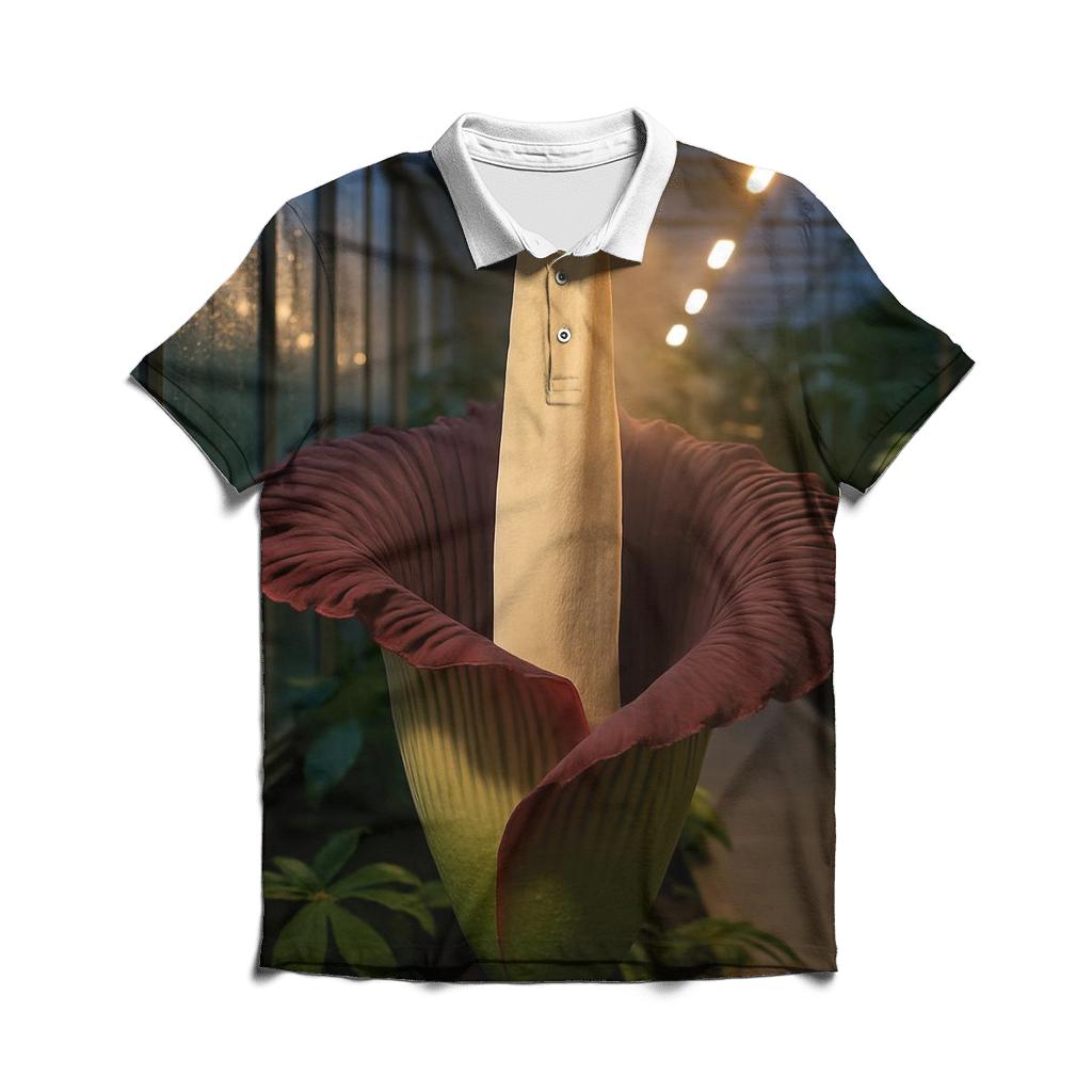 Corpse Flower Thermogenic Bloom Under Glasshouse Lights designer slim fit polos