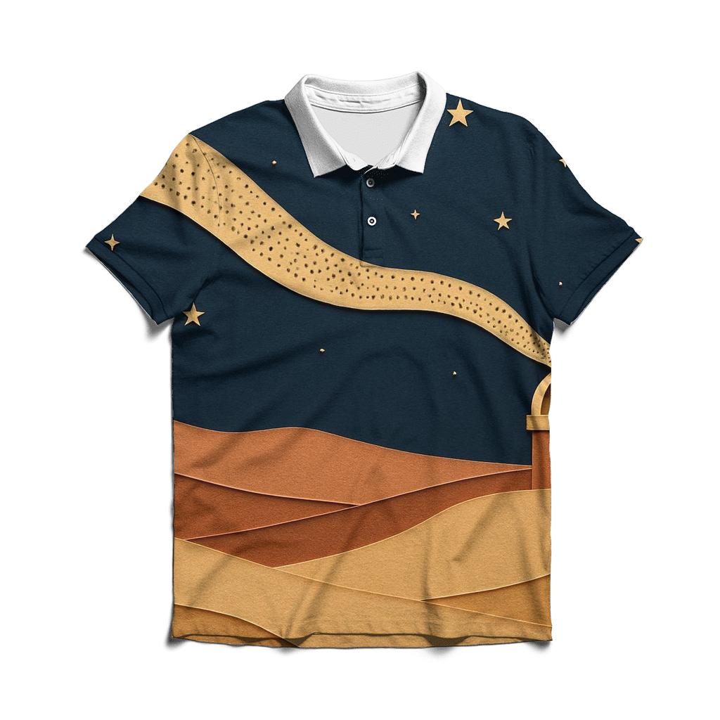 Desert Observatory Paper Cut Collage personalized polo shirts
