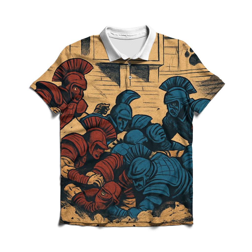 Ancient Arena Showdown Braves Versus Cubs designer slim fit polos