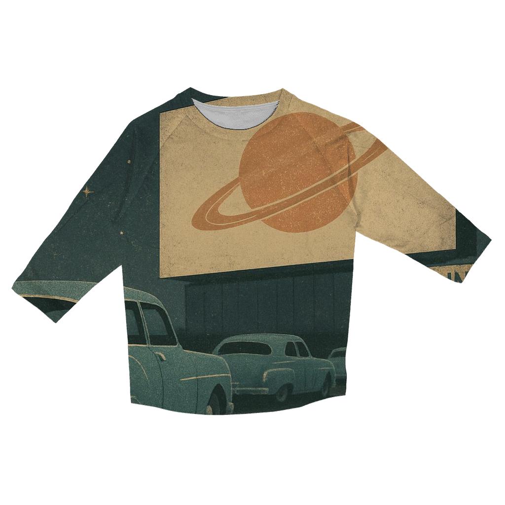 Retro Cosmic DriveIn Theater custom 3/4 sleeve shirts