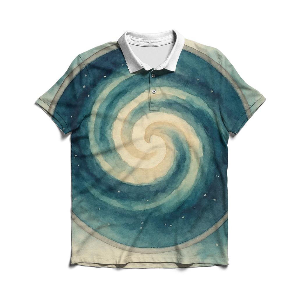 Latte Swirl Nebula branded logo polo shirts