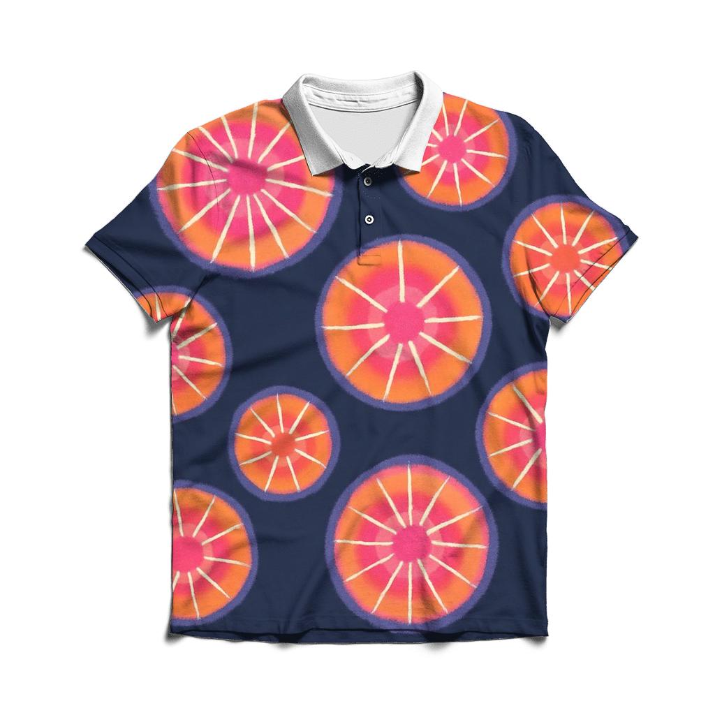 Kumo Star Cluster Rosettes embroidered polo tops