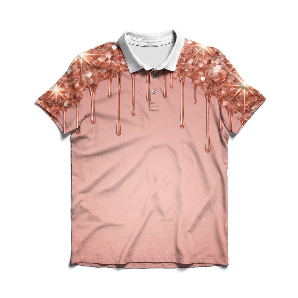 Rose Gold Disco Canopy branded logo polo shirts