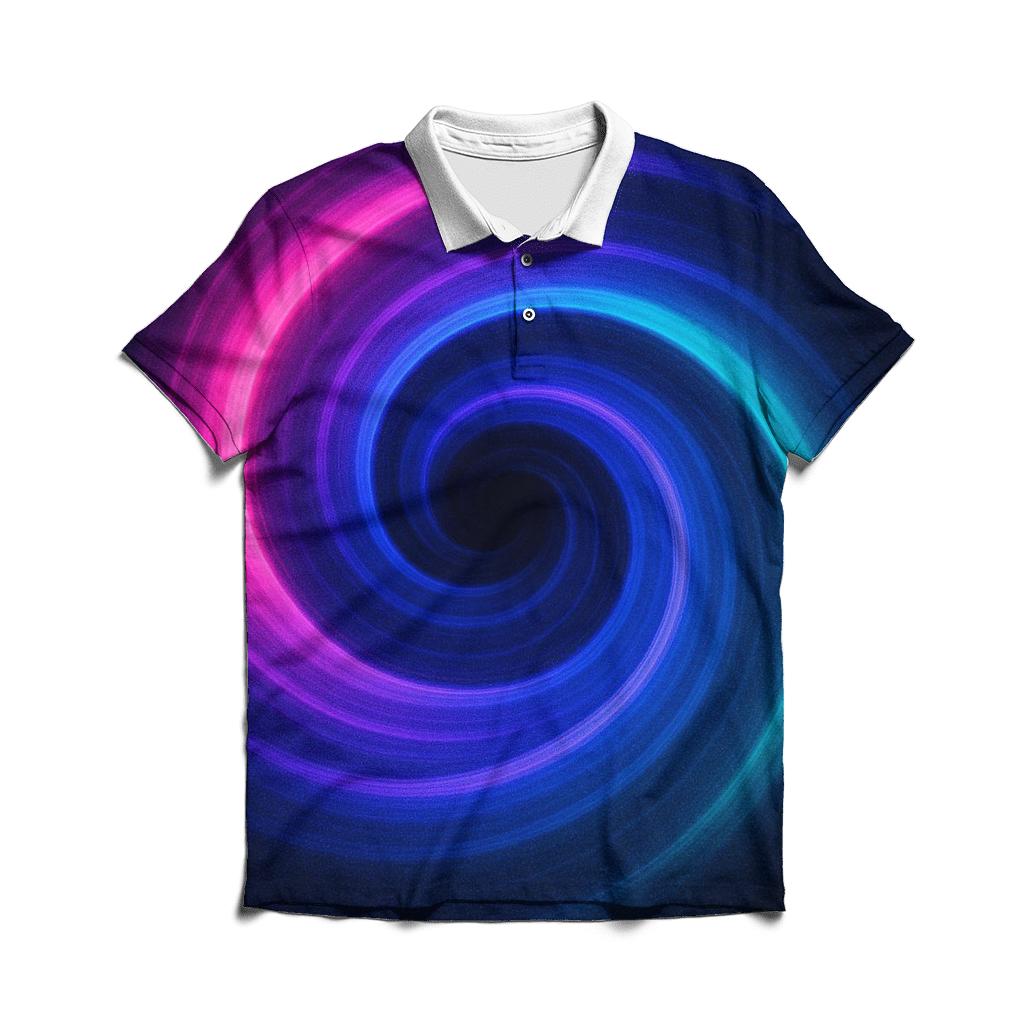 Neon Gravity Well Spiral personalized polo shirts