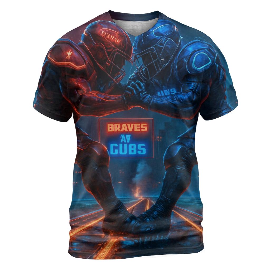 Neon Rail Yard Clash Braves Versus Cubs custom all-over print shirts