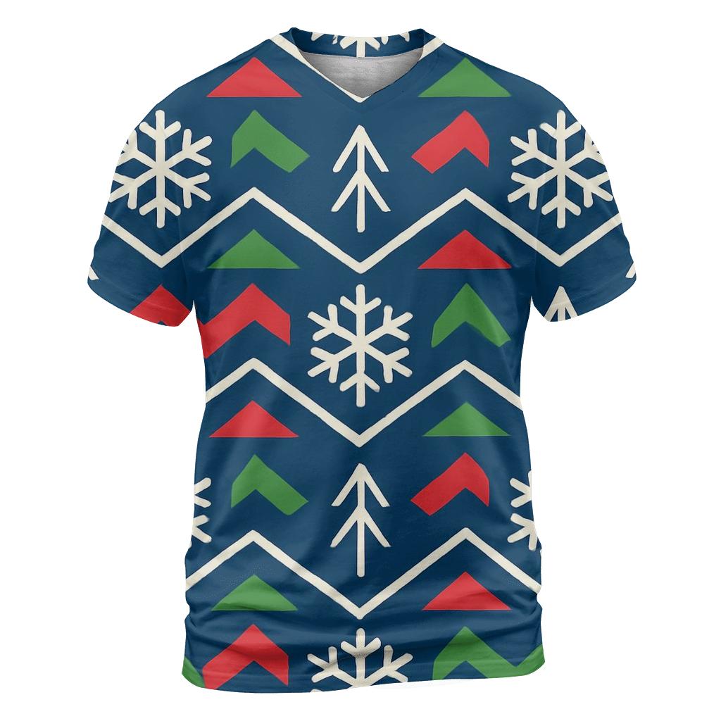Snowflake Quilt Chevron Field vibrant all-over design tees