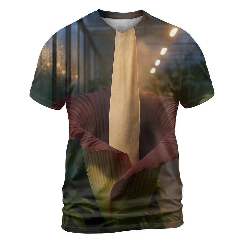 Corpse Flower Thermogenic Bloom Under Glasshouse Lights statement graphic shirts