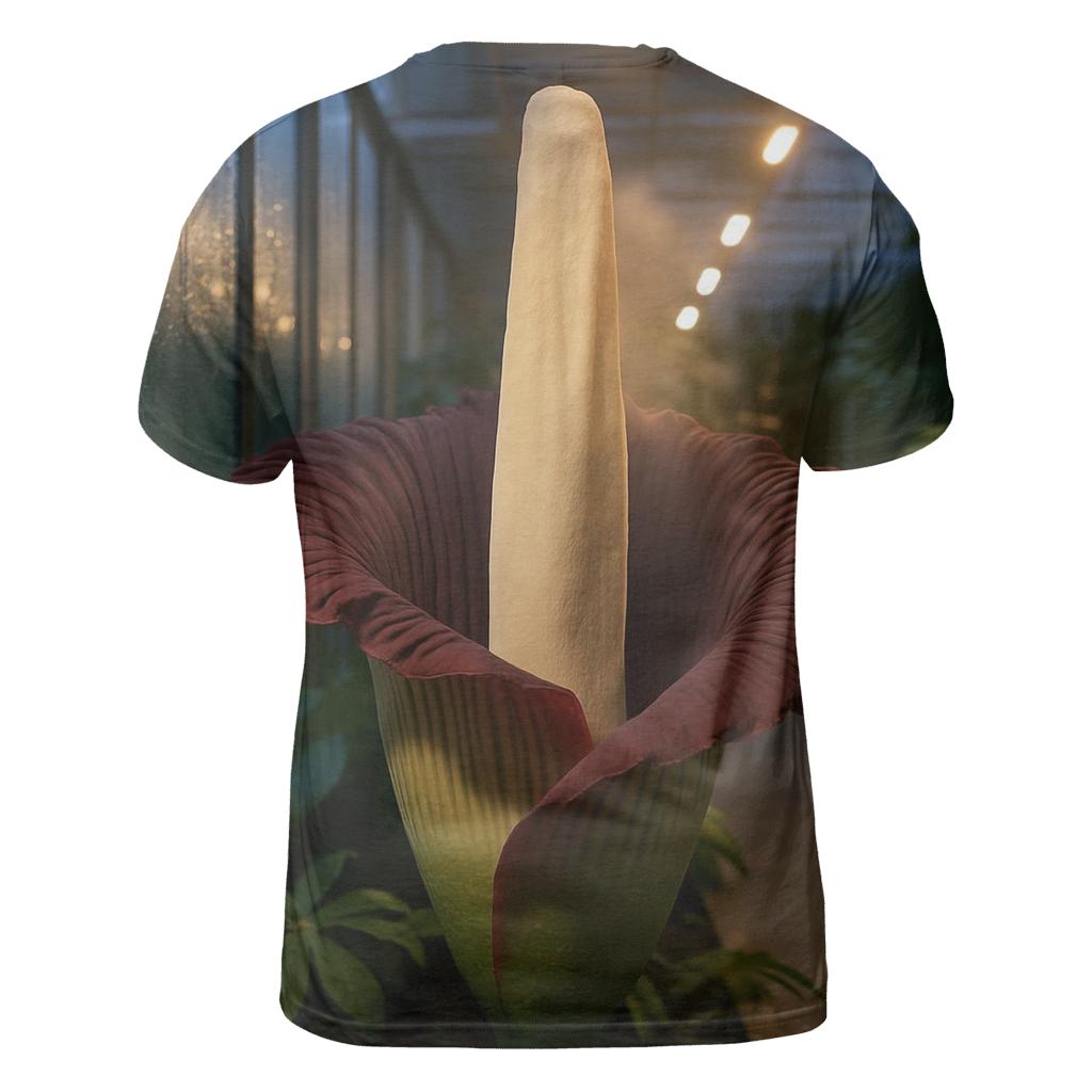 Corpse Flower Thermogenic Bloom Under Glasshouse Lights statement graphic shirts