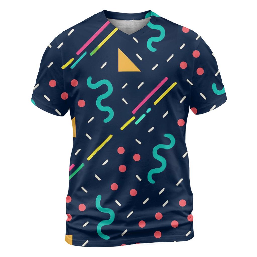 Memphis Meteor Shower Tiles designer pattern shirts