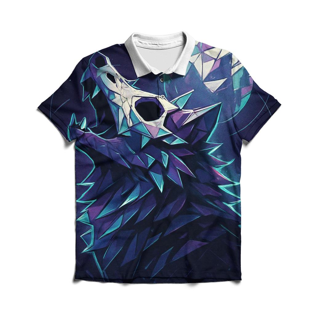 Prismatic Bone Mask Howler branded logo polo shirts