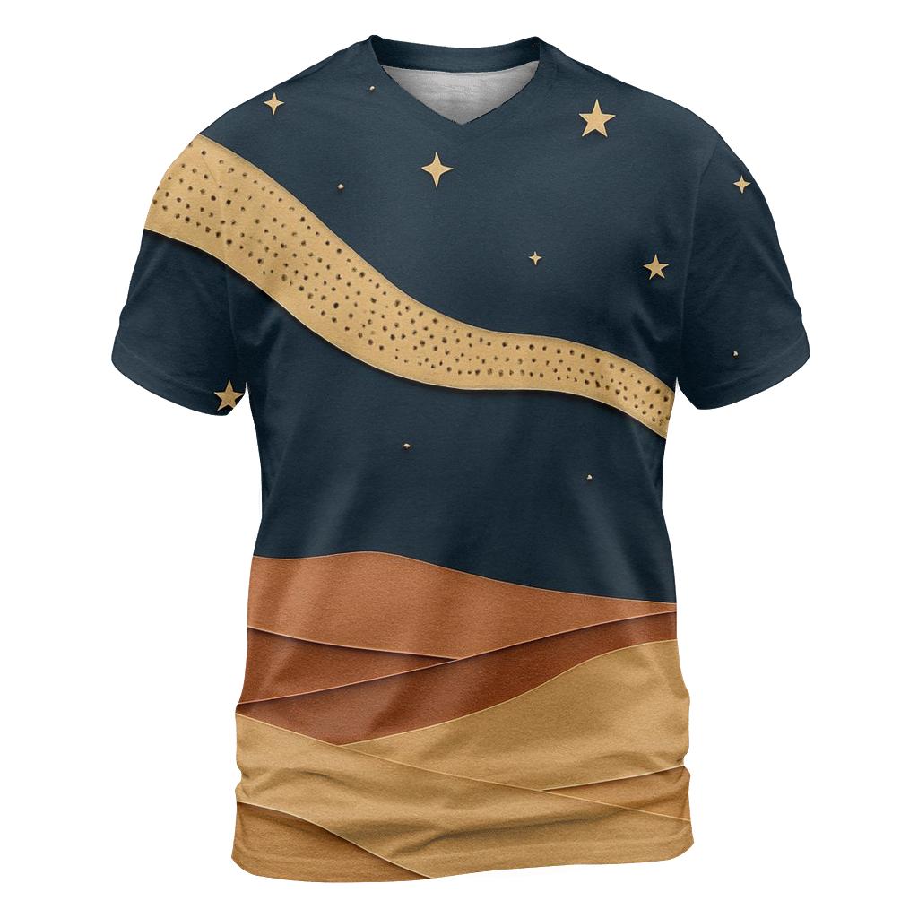 Desert Observatory Paper Cut Collage designer pattern shirts